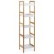 DR-013-5 Bamboo Storage Rack 5-Tier Natural with White MDF Shelves 15 kg Capacity