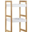 DR-013-5 Bamboo Storage Rack 5-Tier Natural with White MDF Shelves 15 kg Capacity