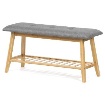 Natúr Bambusz Cipős, Szürke Betétekkel. DR-N1012 GREY2