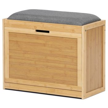   Natúr Bambusz Cipős Szekrény, Szürke Részletekkel. DR-N1014 GREY2