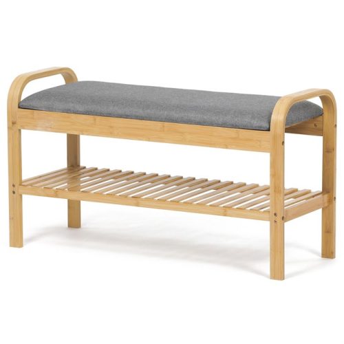 Natúr Bambusz Cipős, Szürke Betétekkel. DR-N1016 GREY2