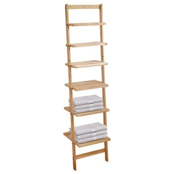 Ladder Shelf Natural Pine 6-Tier DR-N131