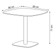 Étkezőasztal 80×80 cm, MDF, Fehér. WT – DT-X7117