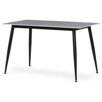   Szürke Márványhatású Modern Étkezőasztal, Szinterezett Kő Asztallap. Méret: 130x70x76 cm.