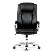Fekete ökobőr irodai szék hintamechanikával. KA-F1385 BK