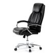 Fekete ökobőr irodai szék hintamechanikával. KA-F1385 BK