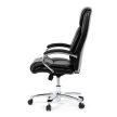 Fekete ökobőr irodai szék hintamechanikával. KA-F1385 BK