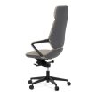 Grey Faux Leather Executive Office Chair with Rocking Mechanism KA-T8426
