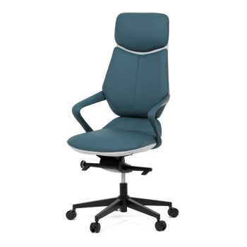   Kék Ekobőr Irodai Főnöki Szék, Hinta Mechanikával. KA-T8426 GRN