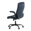 Kék ökobőr irodai szék hintamechanikával. KA-Y344 BLUE