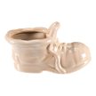 Kerámia csizma virágtartó, krém szín