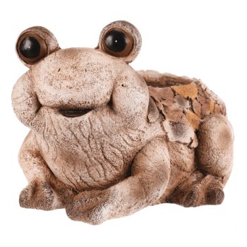 Béka virágtartó, magnézium, fa dekor