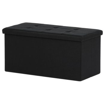 Tárolós Puff, Fekete Szövet. TAB-462 BK2