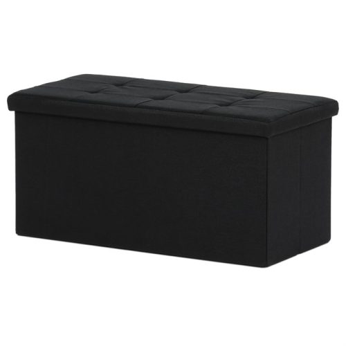 Tárolós Puff, Fekete Szövet. TAB-462 BK2