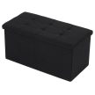 Tárolós Puff, Fekete Szövet. TAB-462 BK2