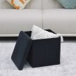 Fekete Kordbársony Tárolós Puff. TAB-471 BK6