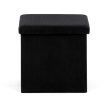 Fekete Kordbársony Tárolós Puff. TAB-471 BK6