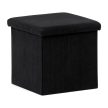 Fekete Kordbársony Tárolós Puff. TAB-471 BK6