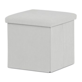 Corduroy storage pouf in cream color - TAB-471 CRM6