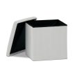 Corduroy storage pouf in cream color - TAB-471 CRM6