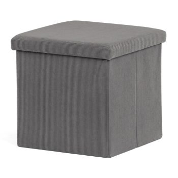 Grey Corduroy Storage Ottoman TAB-471