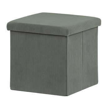 Green Corduroy Storage Ottoman