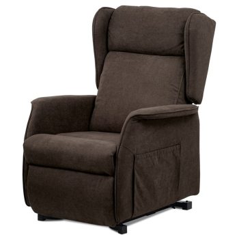 Electric Recliner Armchair Brown Fabric TV-1190 BR2