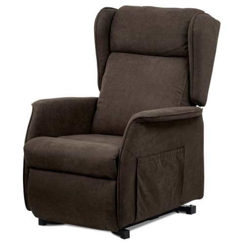 Electric Recliner Armchair Brown Fabric TV-1190 BR2