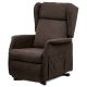 Electric Recliner Armchair Brown Fabric TV-1190 BR2