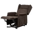 Electric Recliner Armchair Brown Fabric TV-1190 BR2