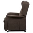 Electric Recliner Armchair Brown Fabric TV-1190 BR2