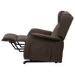 Electric Recliner Armchair Brown Fabric TV-1190 BR2