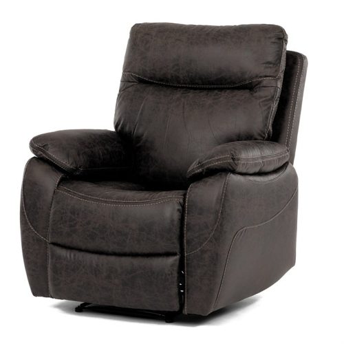 Recliner Armchair Coffee Brown Vintage Fabric TV-4092