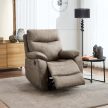 Electric Recliner Armchair Wireless Control Beige Vintage Fabric TV-4094
