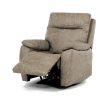 Electric Recliner Armchair Wireless Control Beige Vintage Fabric TV-4094