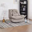 Relax fotel beépített elektromos vezérléssel, bézs szövetkárpittal.