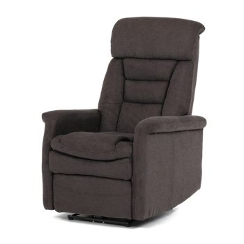   Electric Recliner Armchair Built-in Control Brown Fabric TV-925