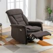 Electric Recliner Armchair Built-in Control Brown Fabric TV-925