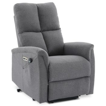 Electric Recliner Armchair Grey Fabric TV-929 GREY2