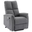 Electric Recliner Armchair Grey Fabric TV-929 GREY2