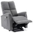Electric Recliner Armchair Grey Fabric TV-929 GREY2