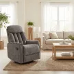 Szürke relaxfotel, szövet kárpitozással