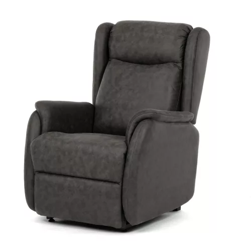 Fekete elektromos relaxfotel kábeles vezérléssel, vintage szövet kárpitozással, BK3