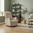 Bézs elektromos relaxfotel kábeles vezérléssel, szövet kárpitozással – TV-L8963