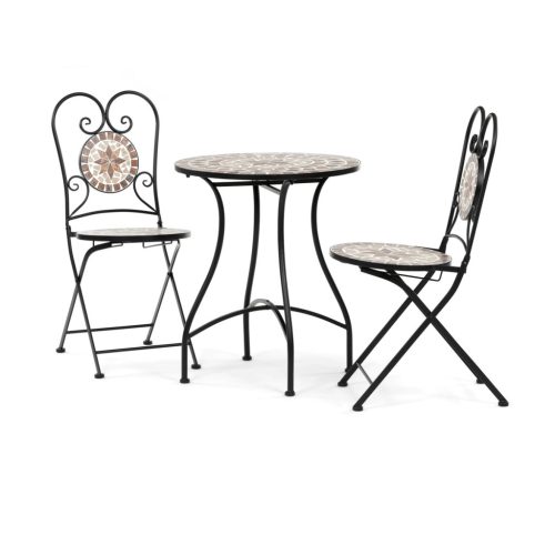 Kerti bútor szett, fém, kerámia mozaik, US1600 SET