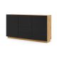 Chest of drawers with 2 doors and 4 drawers in artisan oak/black finish - Aura