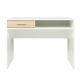 Písací stôl v bielej farbe so zásuvkou z duba Sonoma. Rozmery: 100x59 cm.