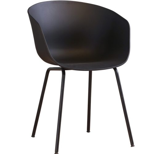 Modern Plastic Chequered Dining Chair Black Livorno 