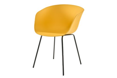 Scaun de masă modern din plastic în carouri Yellow - Livorno