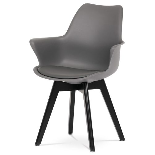 Modern Plastic Dining Chair Grey with Black Beech Legs CT-772 From Stock